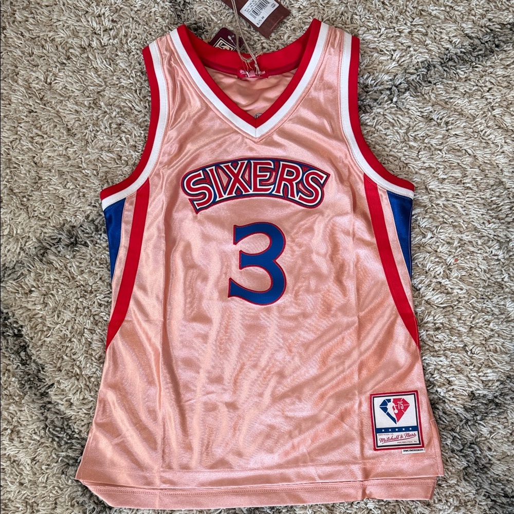 Sixers Basketball Iverson Jersey in Rose Gold